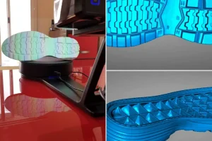 Ingeniería inversa de suelas de zapatillas - Escaneado 3D y diseño de moldes